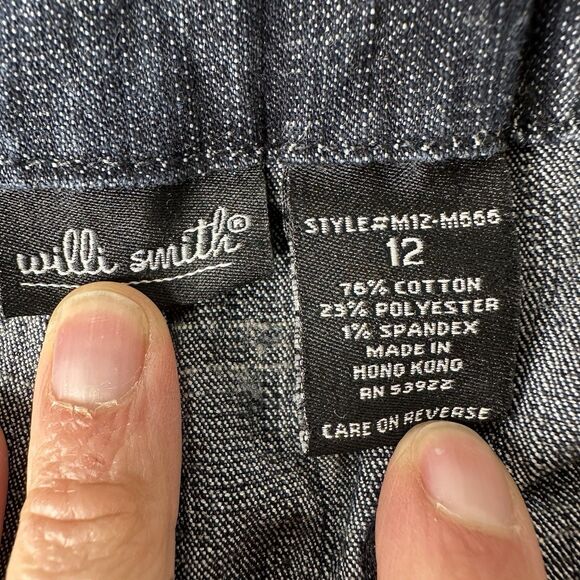 Willi Smith Wide Leg Denim Jeans Sz 12 Jeans Elastic Back Business Casual Vtg - Picture 4 of 15